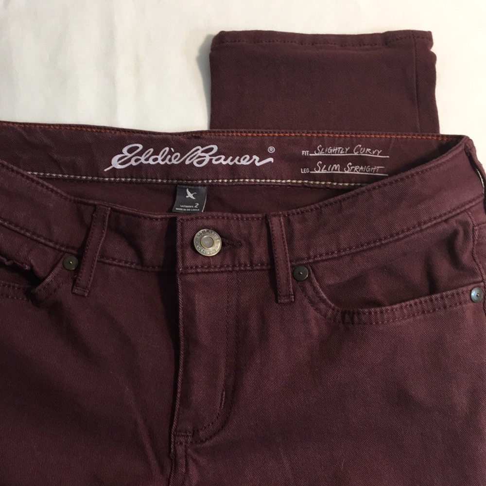 Eddie Bauer sz 2 Maroon Jeans 🌸💕🌺